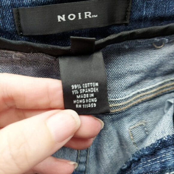 Noir Womens Bootcut Jeans Size 14 Blue Denim With Embroidered Back Pockets - Picture 6 of 7